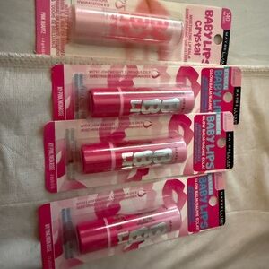 Maybelline Baby Lips Lip Balm Duo - Bright Pink Tubes lot of 4